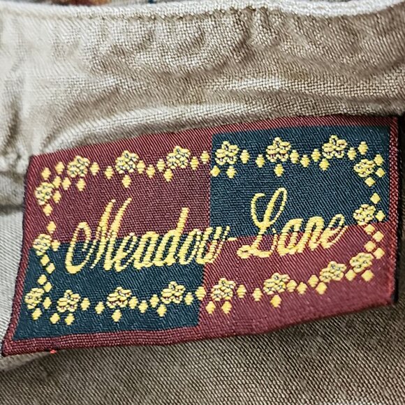 Meadow Lane Gold Beige Floral Embroidered Empire Waist Dress - Picture 6 of 8